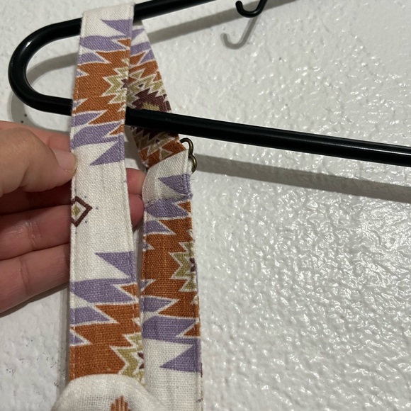 SONOMA Aztec Cami Midi Dress Size XL Linen Blend Adjustable Straps With Pockets - Picture 3 of 16